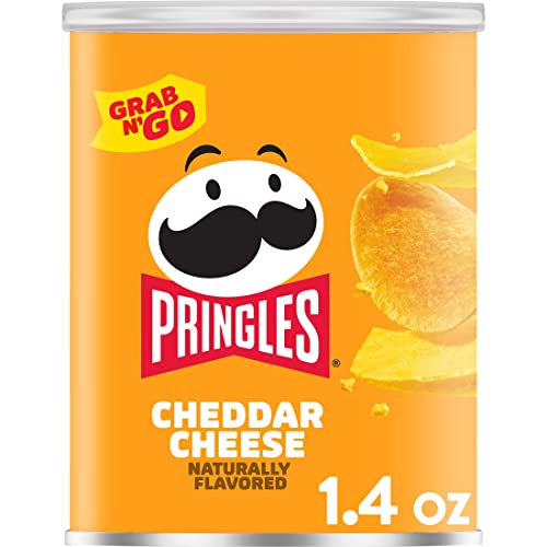 Pringles Potato Crisps Chips, Lunch Snacks, Office and Kids Snacks, Grab N' Go Snack Pack, Cheddar Cheese, 1.4oz Can (1 Can)