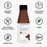 Soylent Creamy Chocolate Meal Replacement Shake, Contains 20g Complete Vegan Protein, Ready-to-Drink, 14oz, 12 Pack