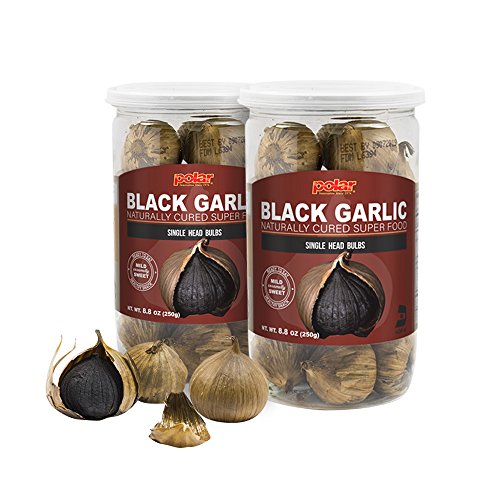 MW POLAR Whole Black Garlic 250grams, 8.8 Ounce, Whole Bulbs, Easy Peel, All Natural, Healthy Snack , Ready to eat, Chemical Free, Kosher Friendly