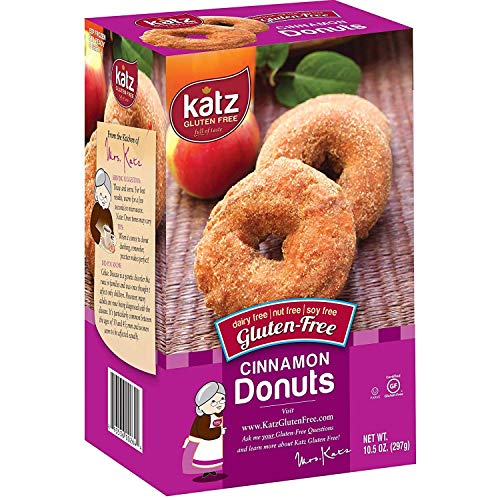 Katz Gluten Free Snacks Top 4 Donut Flavors | Gluten Free, Dairy Free, Soy Free, Nut Free | Powdered, Glazed, Cinnamon, Chocolate Frosted | Kosher (1 Pack of each, 4 Total)