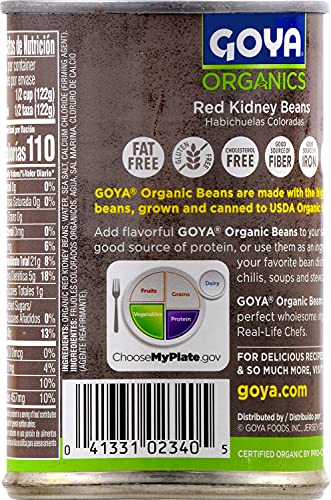 Goya Organic Red Kidney Beans, Low Sodium, 15.5 oz