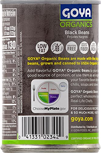 Goya Foods Organic Black Beans, 15.5 Ounce (Pack of 24)