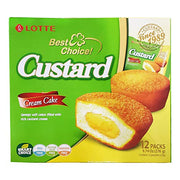 Lotte Custard Cream Cake Snack, 12 Individually Wrapped 9.74oz