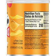 Pringles Potato Crisps Chips, Lunch Snacks, Office and Kids Snacks, Grab N' Go Snack Pack, Cheddar Cheese, 1.4oz Can (1 Can)