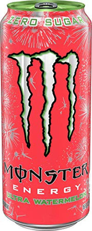 Monster Energy Ultra Watermelon, Sugar Free Energy Drink, 16 Ounce (Pack of 24)