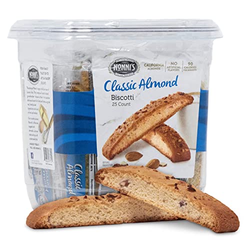 Nonni's Originali Biscotti Italian Cookies - Biscotti Individually Wrapped - Italian Biscotti Cookies Baked Fresh w/ a Hint of Anise & California Almonds - Kosher - 20 oz