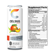 CELSIUS Peach Mango Green Tea, Functional Essential Energy Drink 12 Fl Oz (Pack of 12)