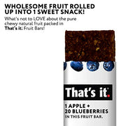 That's it. Apple + Blueberry 100% Natural Real Fruit Bar, Best High Fiber Vegan, Gluten Free Healthy Snack, Paleo for Children & Adults, Non GMO No Sugar Added, No Preservatives Energy Food (12 Pack)