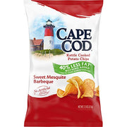 Cape Cod Potato Chips, Less Fat Sweet Mesquite Barbeque Kettle Cooked Chips, 7.5 Ounce (Pack of 12)