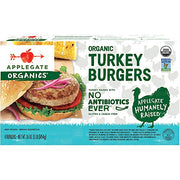 Applegate, Frozen Organic Turkey Burgers, 1 lb